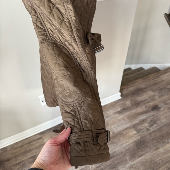 Burberry BRIT Nylon Diamond Quilted Belted & Hooded Parka - Olive - Picture 15 of 16